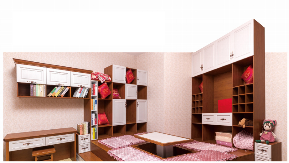 全鋁榻榻米-02（風格：中式；顏色：暖白黃花梨）